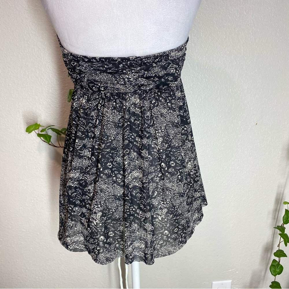 Express Women Black and White Strapless Strapless Top, Lightweight Sheer Top SzS - Picture 3 of 7
